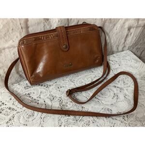the Sak Brown Leather Wallet Organizer Boho Crossbody Bag Travel